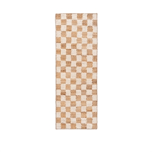 Ferm Living Check Wool Jute Rug 70x180 Off-White/Natural