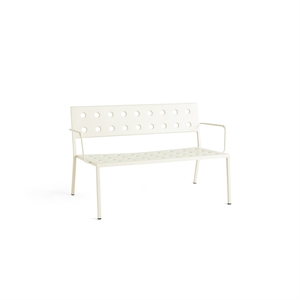 HAY Balcony Lounge Bench with Armrest Chalk Beige