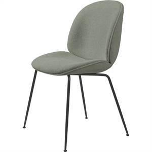 GUBI Beetle Dining Chair Upholstered Conic Base Matt Black/ Light Boucle 012