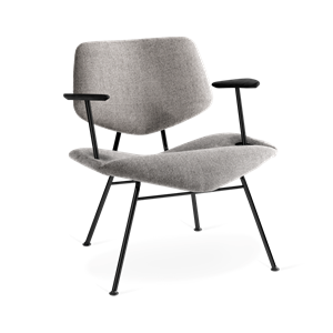 VERMUND VL135 Lounge Chair Gray Fabric/Black Frame/Black Oak Armrests