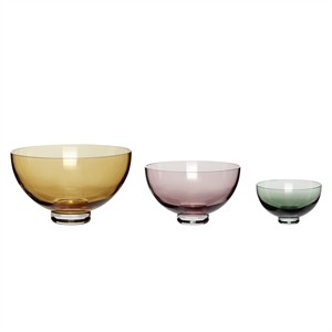 Hübsch Radiant Bowls Beige/ Rosa/ Green Set of 3