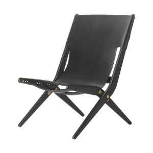 Audo Saxe Armchair Black-stained Oak/Black Leather