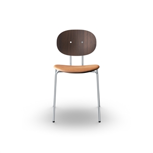 Sibast Furniture Piet Hein Dining Chair Chrome Walnut and Cognac Leather
