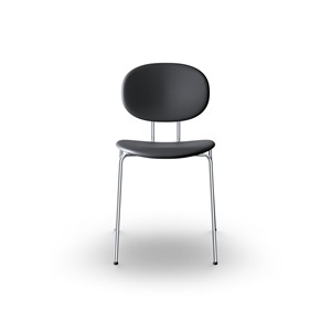 Sibast Furniture Piet Hein Dining Chair Chrome Black Leather