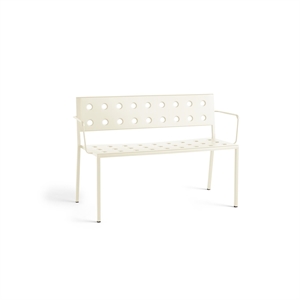 HAY Balcony Dining Bench with Armrest Chalk Beige