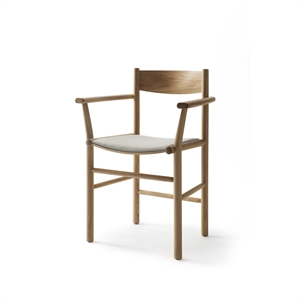 Nikari Linea Collection Akademia Dining Chair w. Armrests Lacquered Oak/Steelcut Trio 213