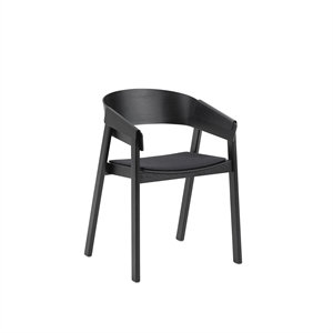 Muuto Cover Dining Chair with Armrests Upholstered Remix 183/ Black