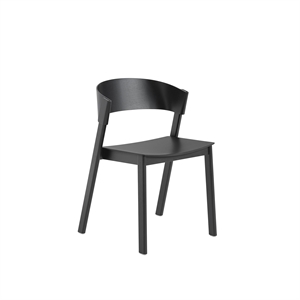Muuto Cover Dining Chair w. Wood Base Black