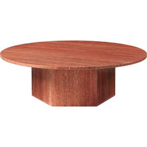 GUBI Epic Coffee Table Round Ø110 Roasted Red Travertine