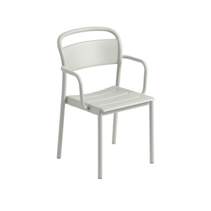 Muuto Linear Steel Dining Chair with Armrests Gray