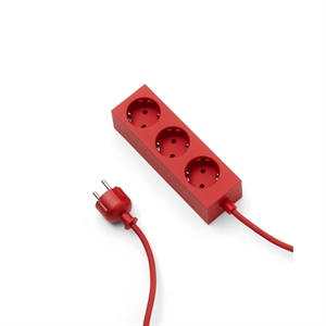 Pedestal Power Bar Socket 500 cm Four Red