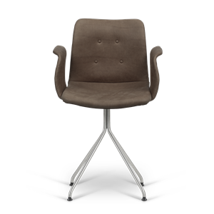 Bent Hansen Primum Dining Chair w. Armrests Stainless Steel/ Tartufo