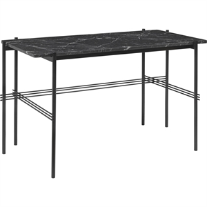 GUBI TS Desk 120 x 60 cm w. Black Base and Black Marquina Marble Top