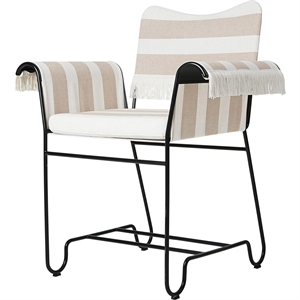Gubi Tropique Dining Chair With Fringes Black/ Leslie Stripe 40