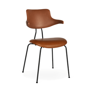 VERMUND VL118 Dining Chair Cognac Leather/Black Frame