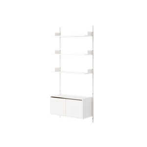 New Works Wall Shelf 1900 Cabinet With Doors Low White
