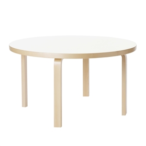 artek Aalto 90A Round Table 60cm Birch/ White Laminate