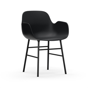 Normann Copenhagen Form Dining Chair with Armrests Black/ Black Steel