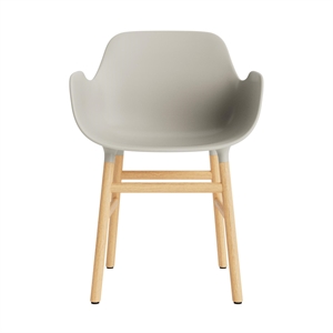 Normann Copenhagen Form Dining Chair With Armrests Light Gray/Oak