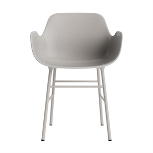 Normann Copenhagen Form Dining Chair With Armrests Warm Gray/ Steel