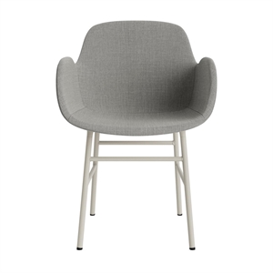 Normann Copenhagen Form Dining Chair With Armrests Upholstered Group 2 Light Gray/Steel