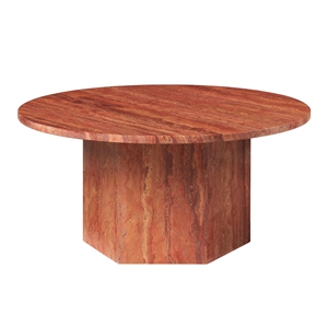 GUBI Epic Coffee Table Round Ø80 Roasted Red Travertine