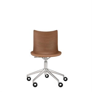 Kartell P/Wood Office Chair Chrome/ Dark Wood