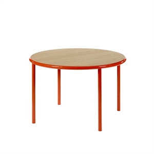 Valerie Objects Wooden Dining Table Ø120 Red/ Oak