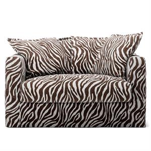 Decotique Le Grand Air Love Seat Armchair Zebra/ Brown/ White