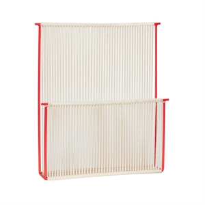 Hübsch String Wall Magazine Holder Red/ White