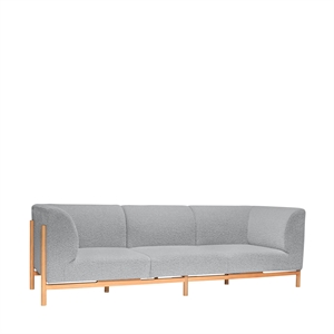Hübsch Moment Sofa 3 Seater Large Gray/Natural