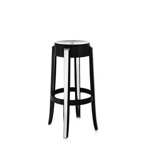 Kartell Charles Ghost Bar Stool H75 Glossy Black