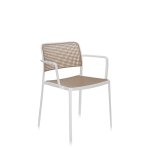 Kartell AUDREY Garden Chair With Armrests White/ Sand