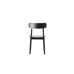 Woud Soma Dining Table Chair 2 Pcs. Black Painted Ash