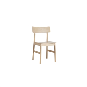 Woud Pause Dining Table Chair 2 Pcs. White Pigmented Lacquered Oak
