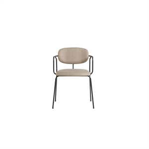 Woud Frame Dining Table Chair Upholstered 2 Pcs. Black/ Davis Sawana 17 Beige