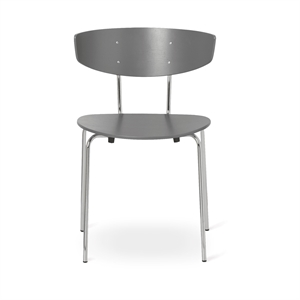 Ferm Living Herman Dining Table Chair Chrome/ Warm Gray