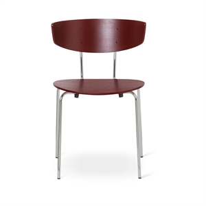 Ferm Living Herman Dining Table Chair Chrome/ Red Brown