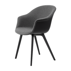 GUBI Bat Dining Chair Plastic Leg Front Upholstered In Hallingdal 65 173