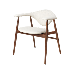 GUBI Masculo Dining Chair Upholstered In Plain 0026 With Legs In Walnut