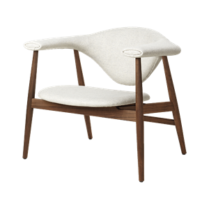 GUBI Masculo Armchair Upholstered In Plain 0026 With Legs In Walnut