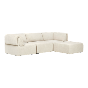 GUBI Wonder Sofa 3 Seater with Armrest and Chaise Lounge Mumble 02