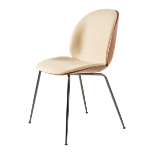 GUBI Beetle Dining Chair Veneer Shell Flair Special FR 134 With Legs In Black Chrome