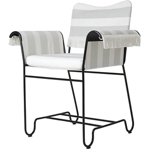 Gubi Tropique Dining Chair With Fringes Black/ Leslie Stripe 20