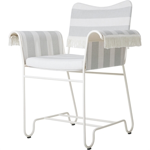 Gubi Tropique Dining Chair With Fringes White/ Leslie Stripe 20