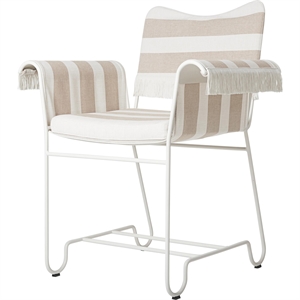 Gubi Tropique Dining Chair With Fringes White/ Leslie Stripe 40