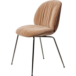 Gubi Beetle Soft Dining Chair Black Chrome/American Walnut/Belsuede Speical/Dedar 132