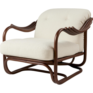 Gubi Poltrone Tria Armchair Dark Rattan/Bouclé 001