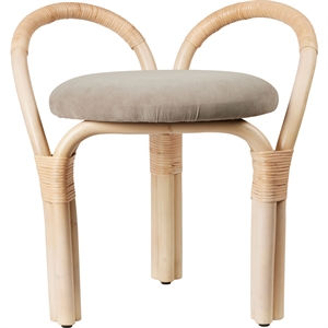 Gubi Bistra Stool Natural Lacquered Rattan/Fustagno Limonta 002