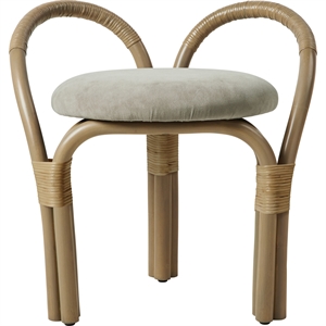 Gubi Bistra Stool Olive Stained Rattan/Fustagno Limonta 003